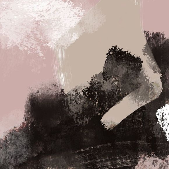 Modern unique blush pink tan black abstract art - Picture 3 of 3